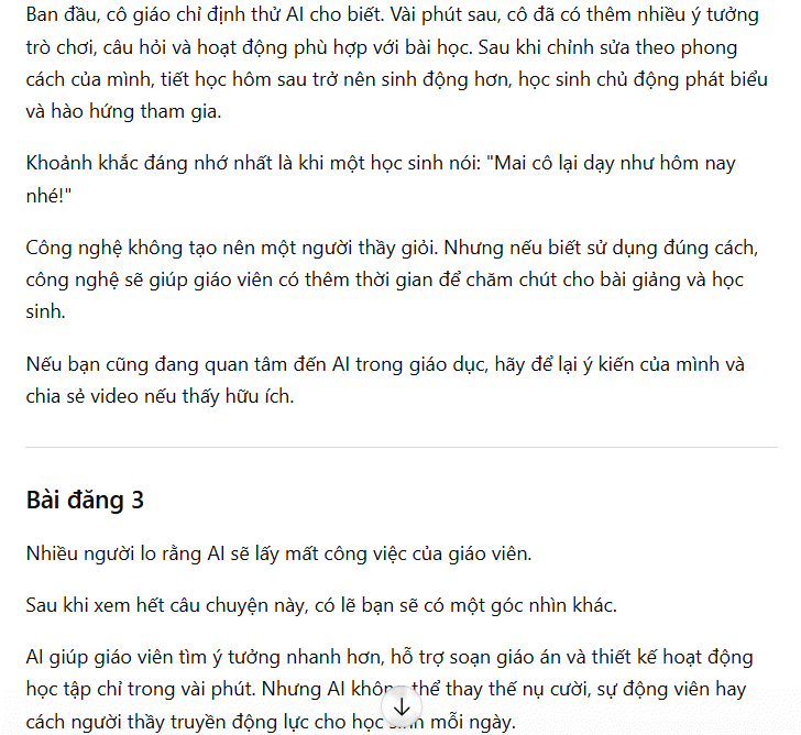 Câu lệnh tạo tiêu đề và nội dung đăng Facebook
