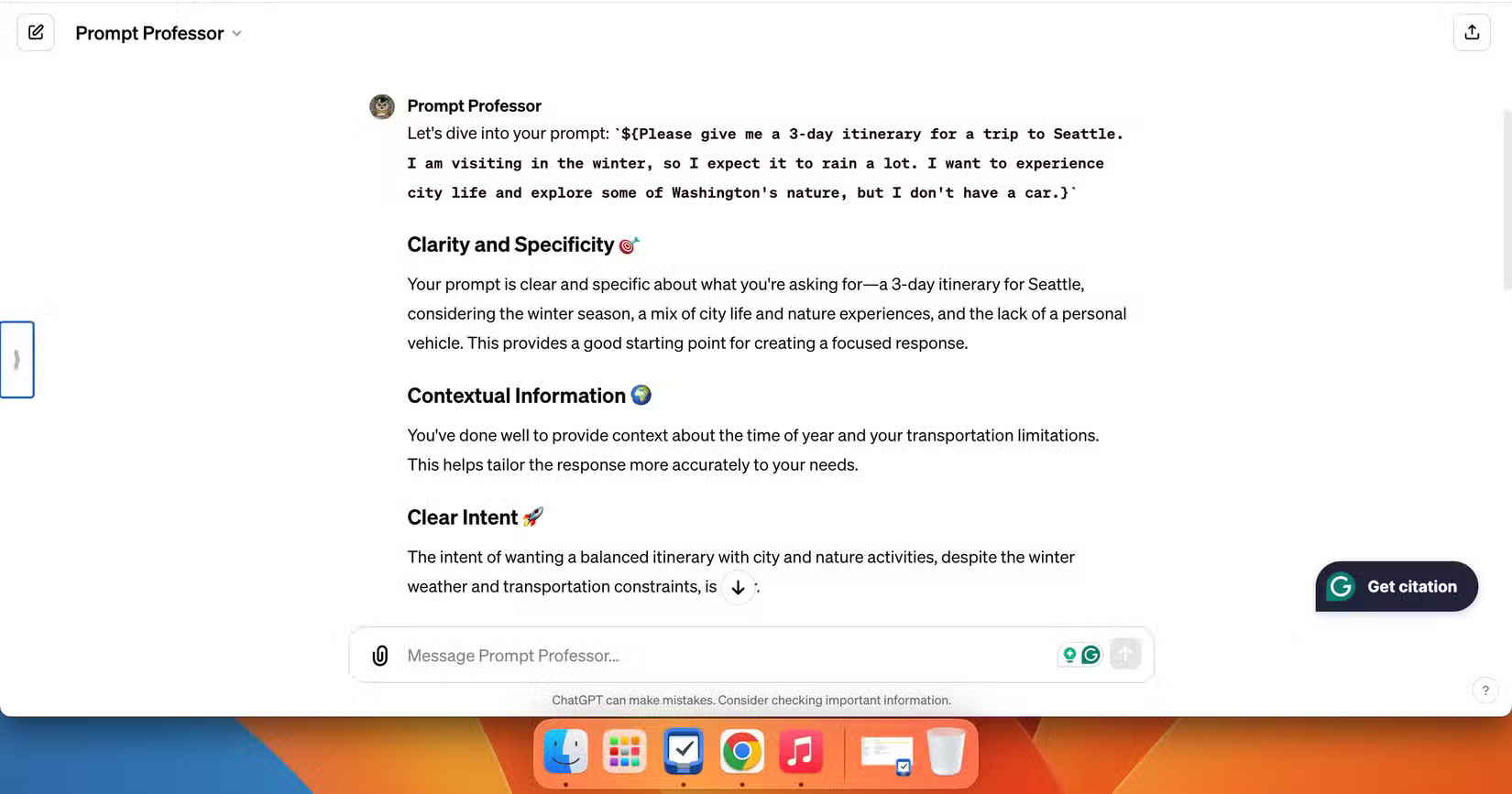 GPT tùy chỉnh của Prompt Professor cung cấp mẹo và phản hồi