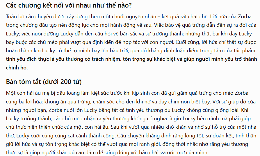Sự liên kết giữa các chương 