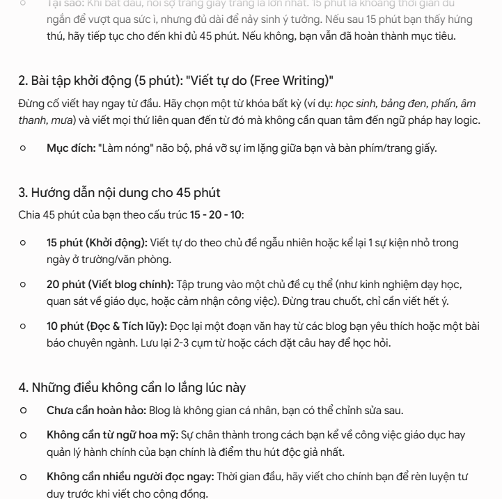 Prompt tạo thói quen viết