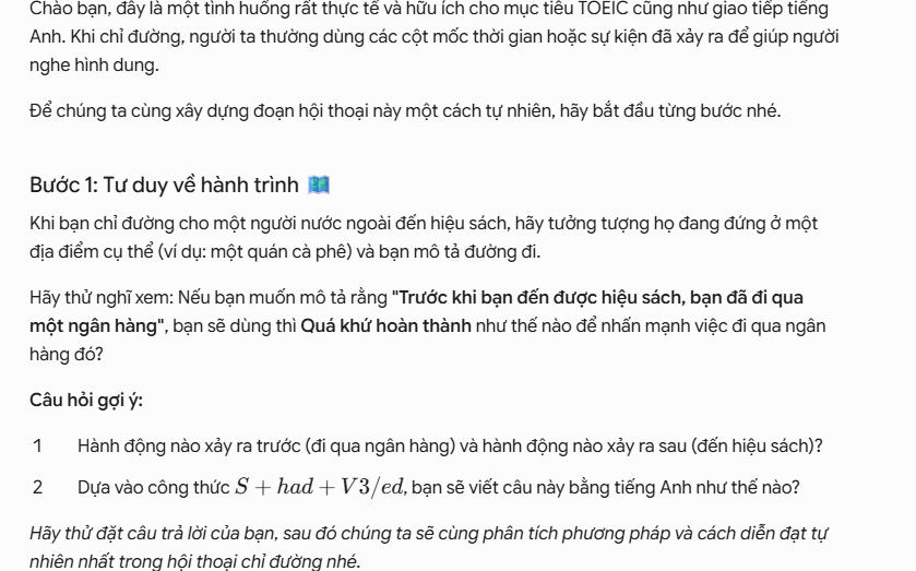Prompt học thông qua tình huống thực tế