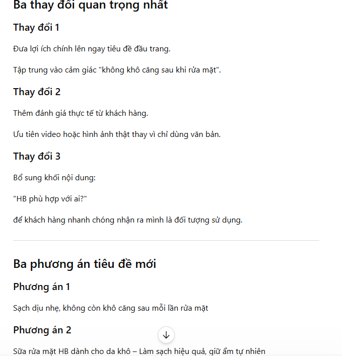Cải thiện landing page