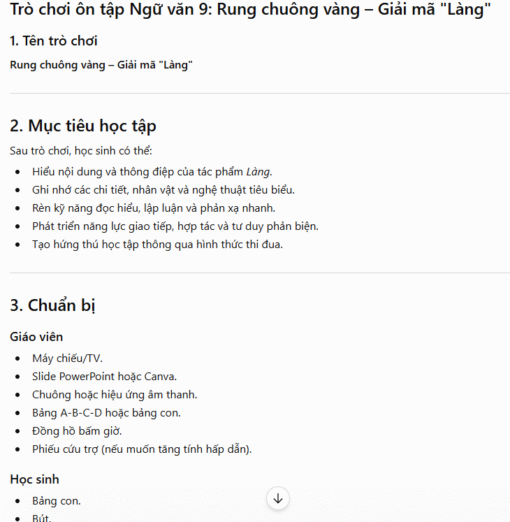 Tạo trò chơi học tập tác phẩm
