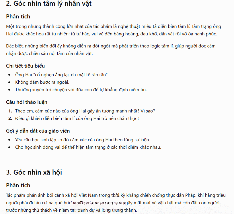 Góc nhìn phân tích tác phẩm
