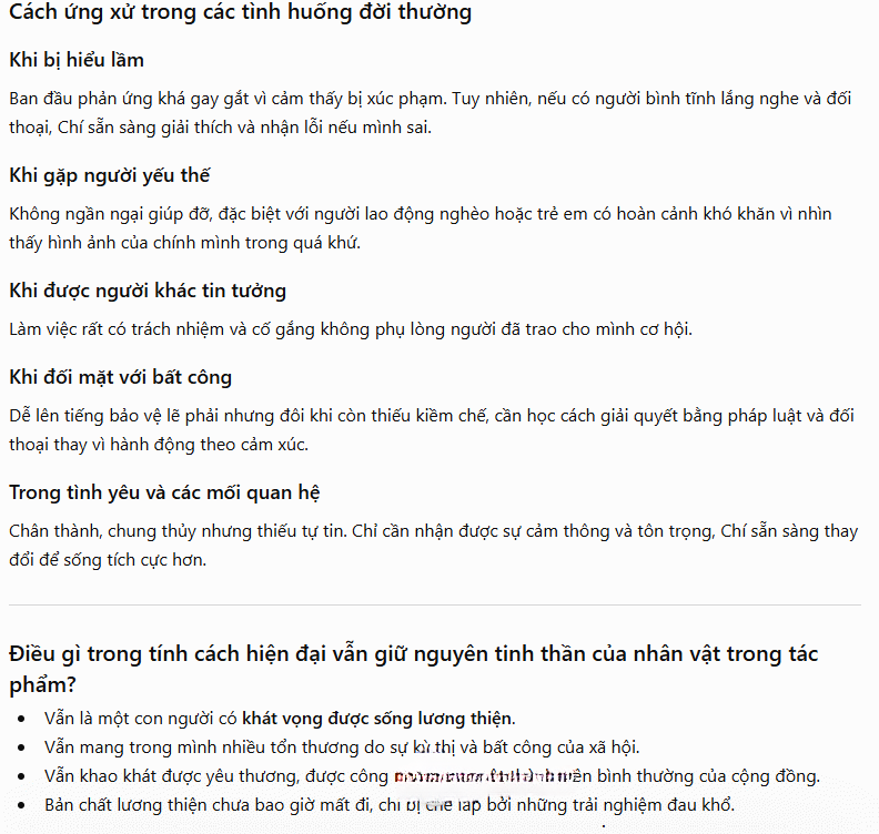 Chân dung nhân vật hiện tại
