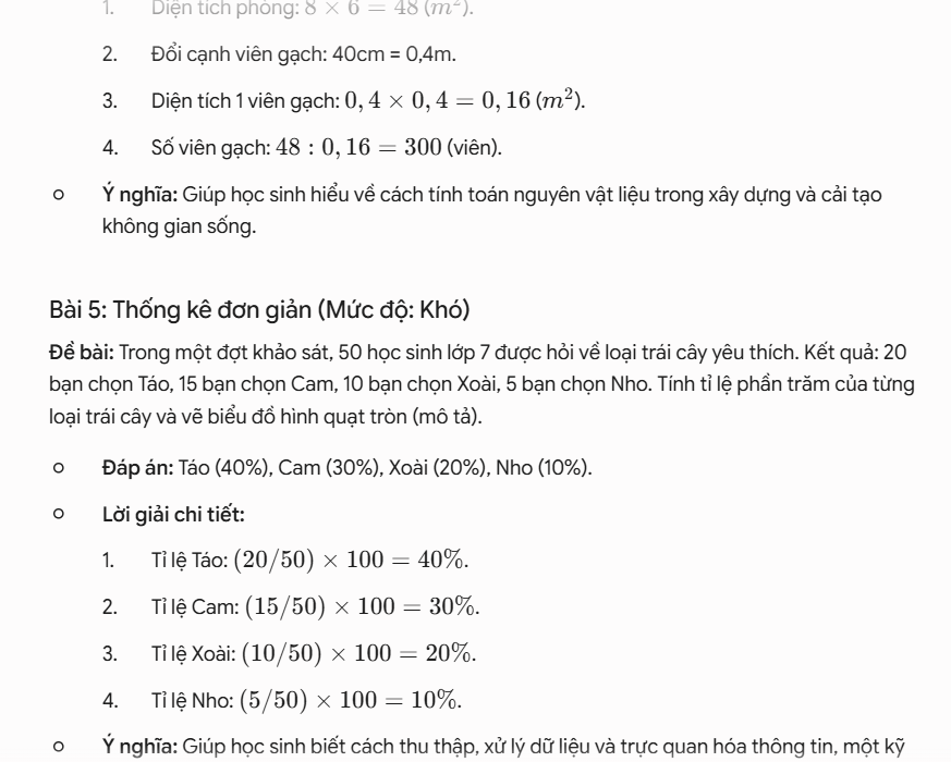 Câu lệnh tạo bài toán thực tế gắn với đời sống