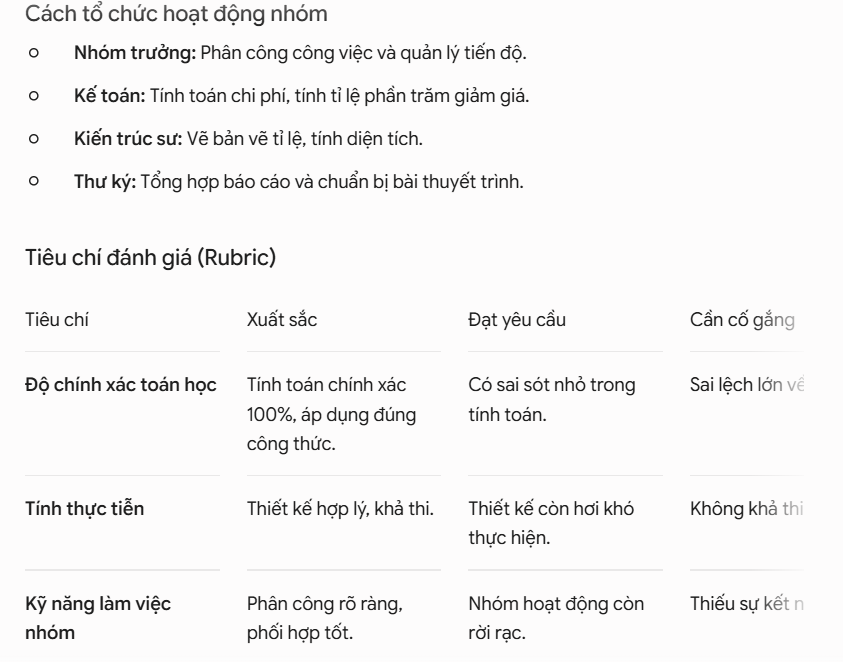 Câu lệnh tạo Mini Project ứng dụng Toán học