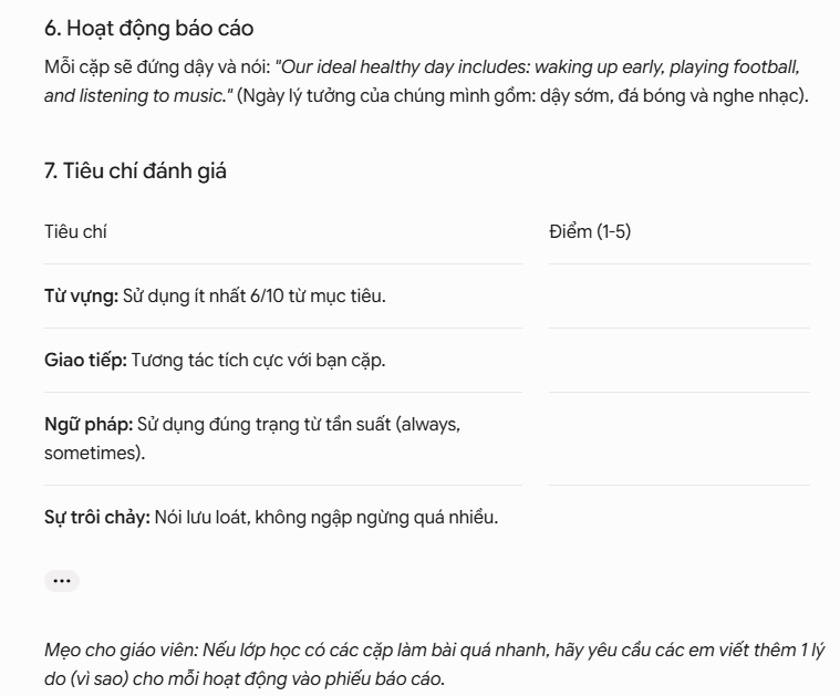 Câu lệnh tạo hoạt động Pair Work