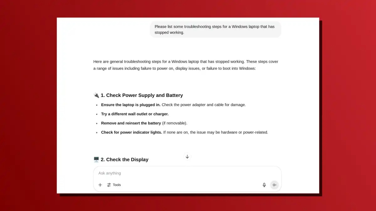 Gợi ý khắc phục sự cố từ ChatGPT