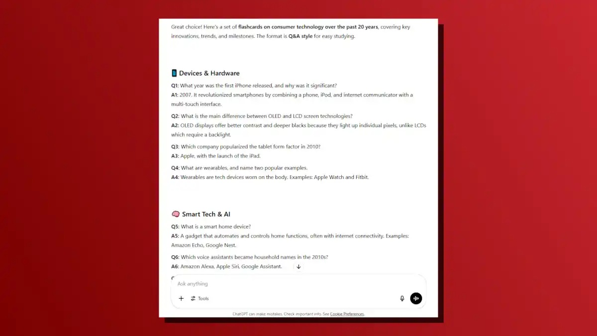 Tạo flashcard Q&A bằng ChatGPT