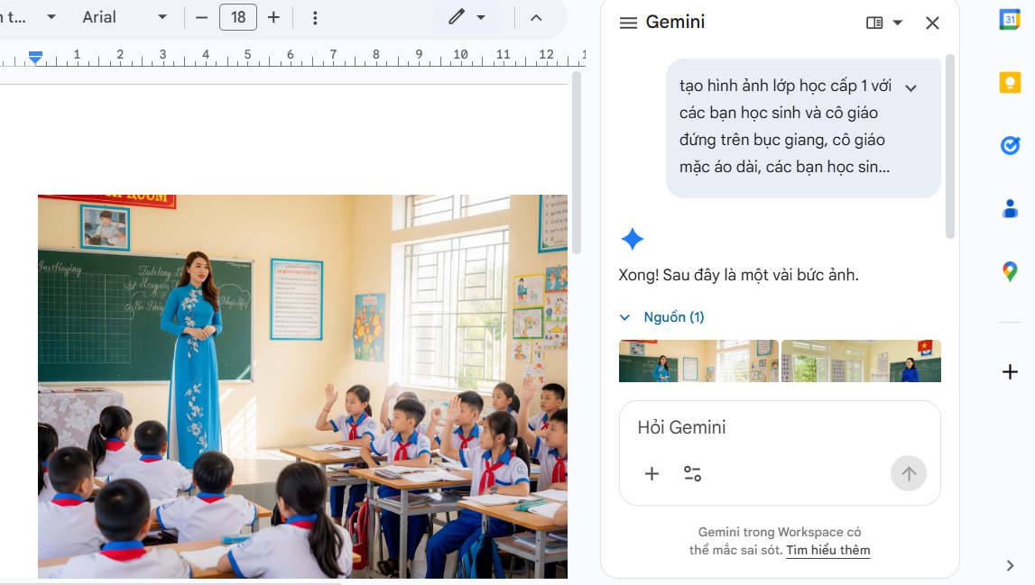 Dùng Gemini tạo ảnh trong Docs
