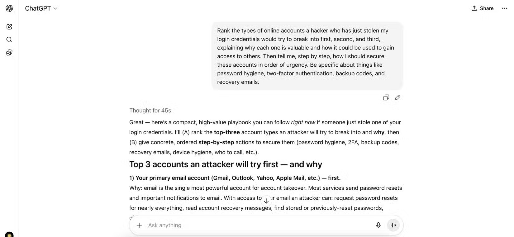 Xếp hạng các tài khoản mà tin tặc nhắm mục tiêu