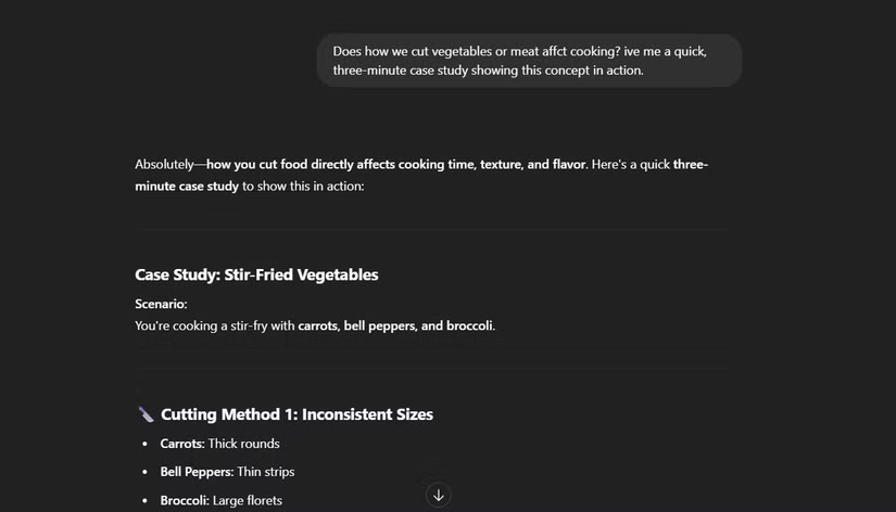 Yêu cầu ChatGPT cung cấp các nghiên cứu tình huống cho Microlearning