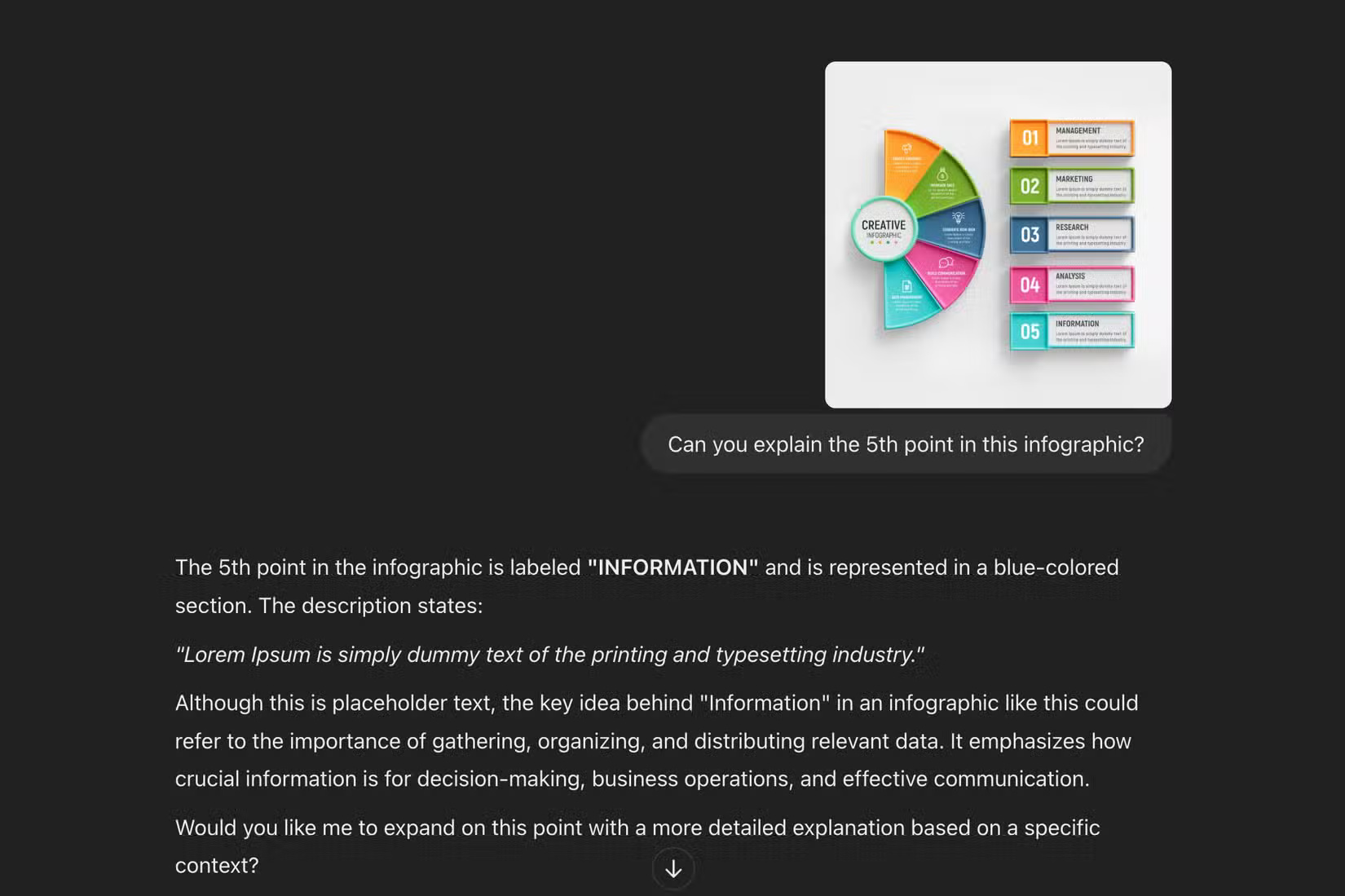 Phân tích infographic trong ChatGPT.