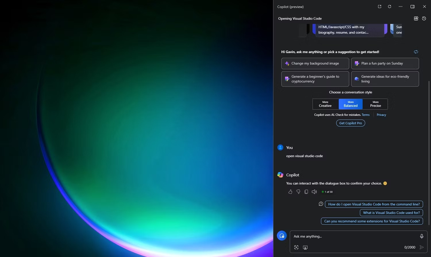 Copilot in Windows 11
