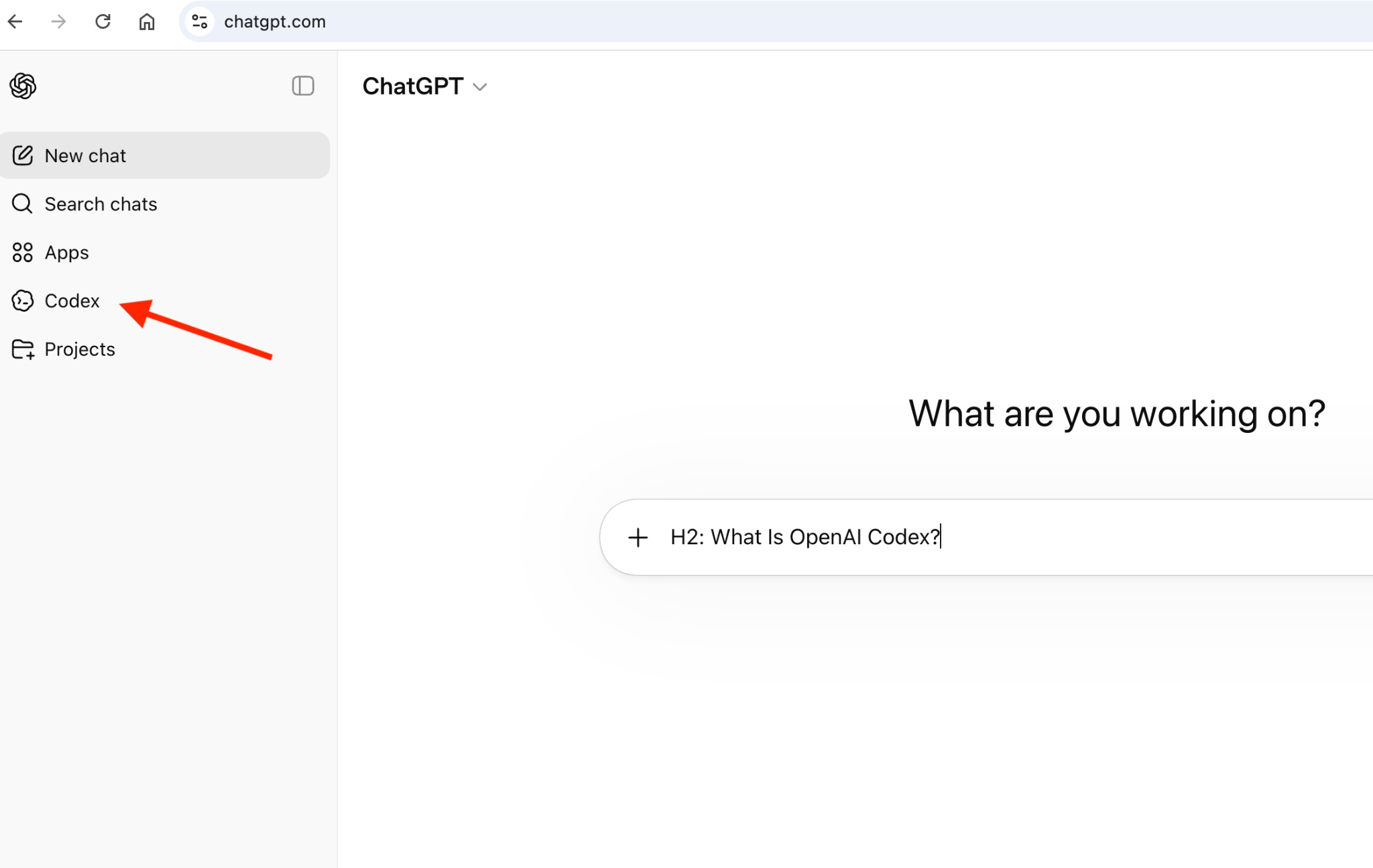 Cách truy cập Codex từ giao diện web ChatGPT
