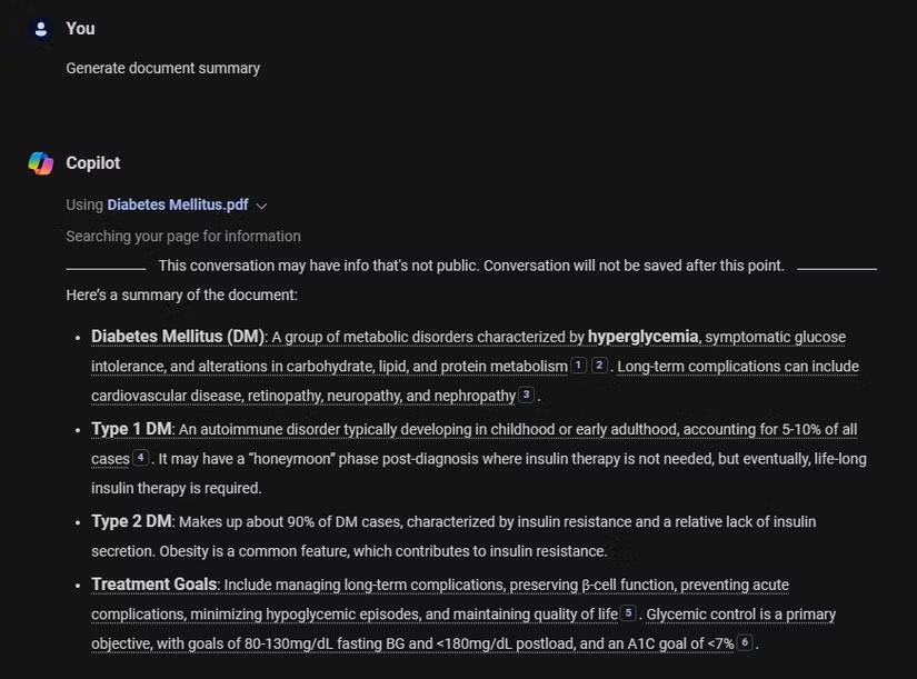 Copilot tóm tắt file PDF