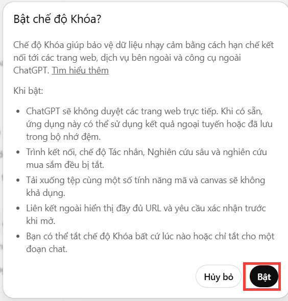 Bảo mật trên ChatGPT