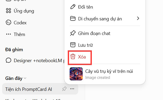 Xóa lịch sử trò chuyện trên ChatGPT