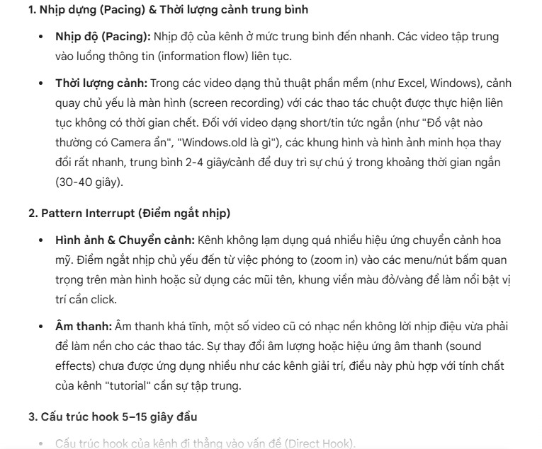 Prompt 1: Phân tích kênh YouTube