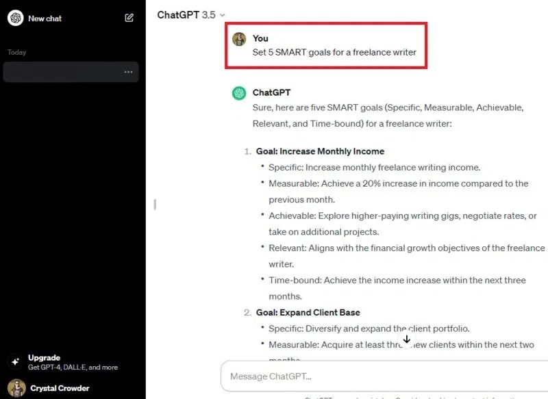 Đặt mục tiêu bằng cách sử dụng các prompt tuyệt vời của ChatGPT