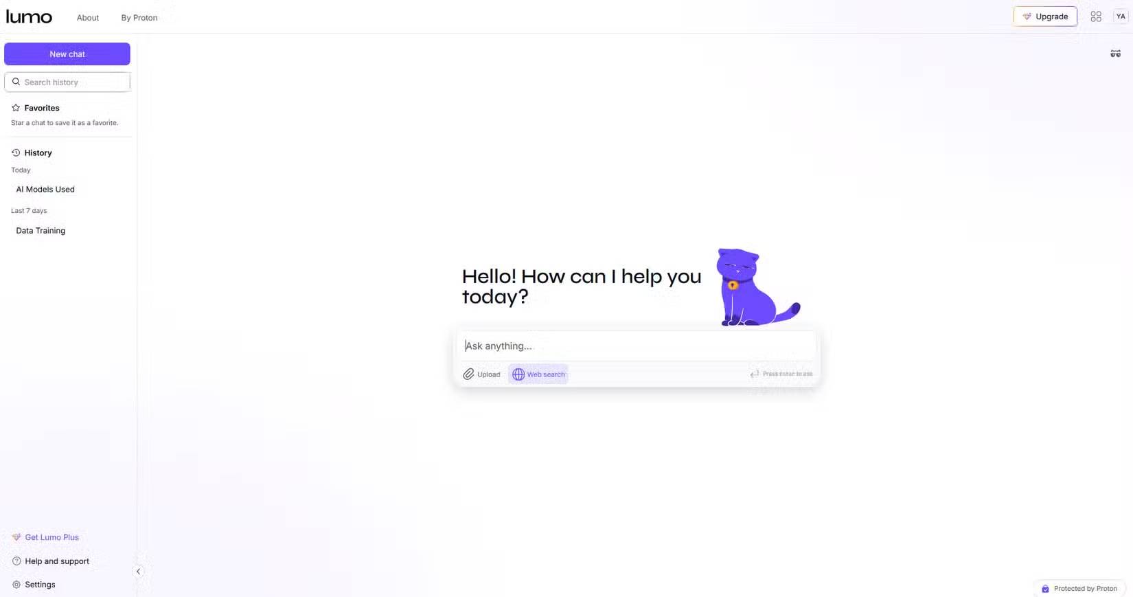 Giao diện chatbot Lumo