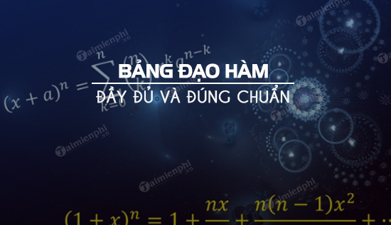 bang dao ham chuan va day du