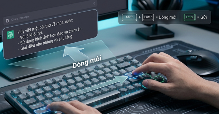  Bí kíp xuống dòng trong ChatGPT mà không bị gửi nhầm Prompt 