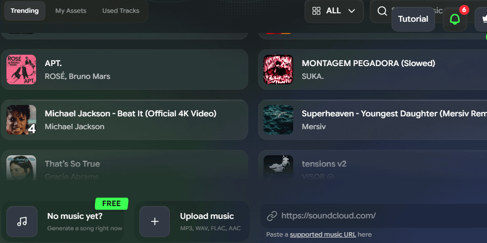 Tùy chọn tải nhạc lên FreeBeat AI
