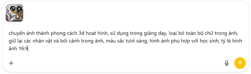 Chuyển ảnh SGK thành hình minh họa trên ChatGPT