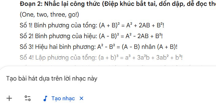 Tạo bài hát trên Gemini