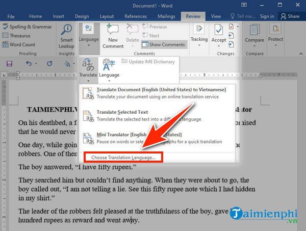 bing translator dich nhanh van ban tren word 3