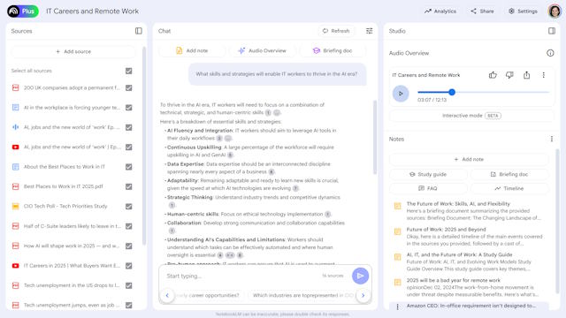 Notebook LM có khả năng phân tích, kết nối và tóm tắt tài liệu