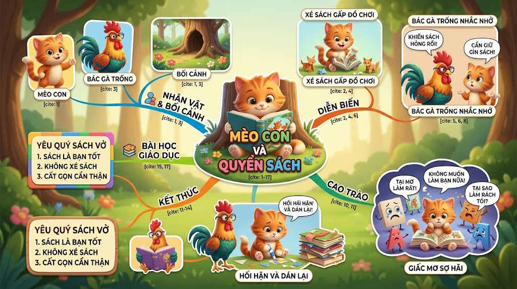 Mèo con và quyển sách