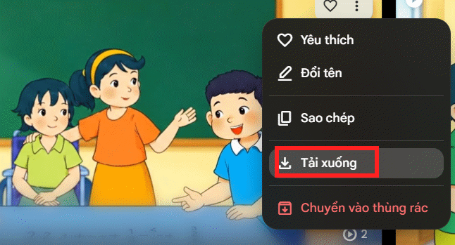 Tải video từ ảnh bài tập trên Flow