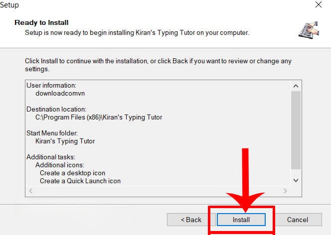 Nhấn vào nút Install