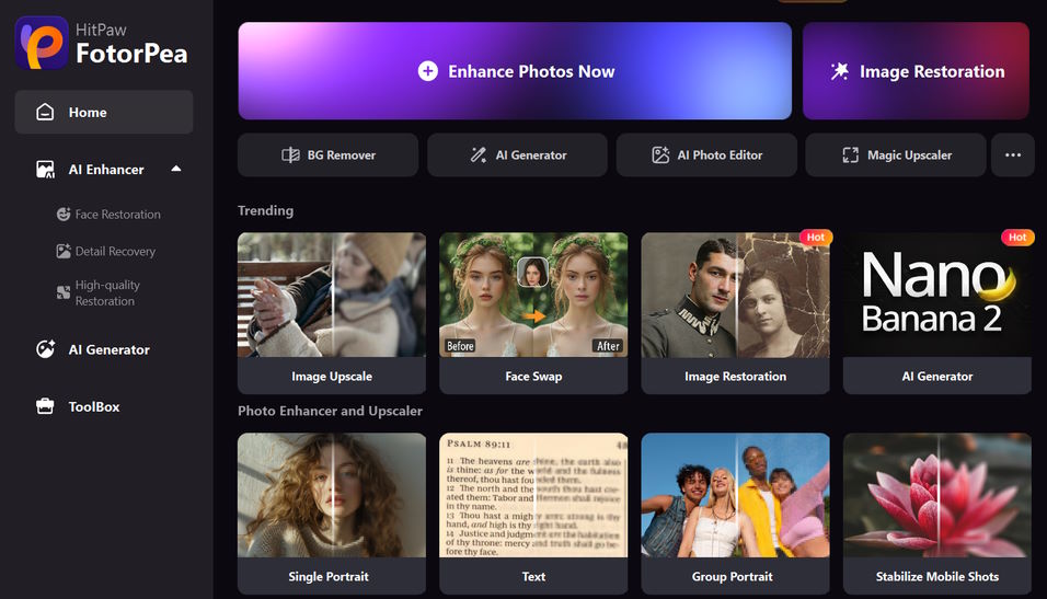 UI HitPaw FotorPea