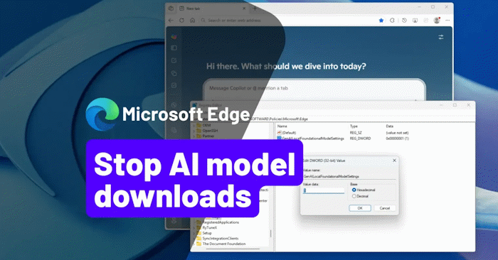  Cách chặn Microsoft Edge tải tự động mô hình AI 