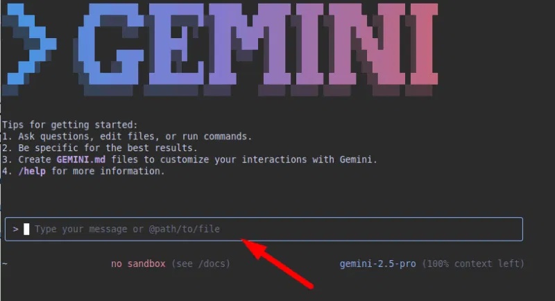 Giao diện chính của Gemini