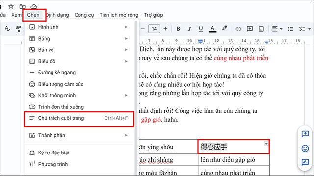  Cách chèn chú thích cuối trang trên Google Docs 