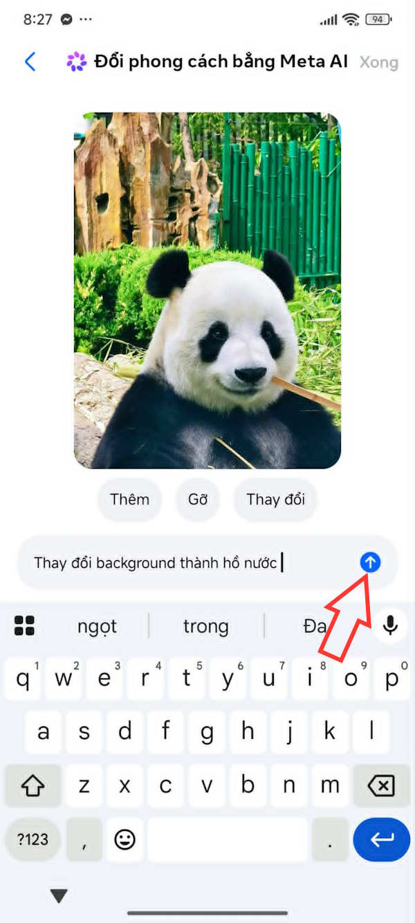 Tùy chọn đổi ảnh bằng AI Messenger
