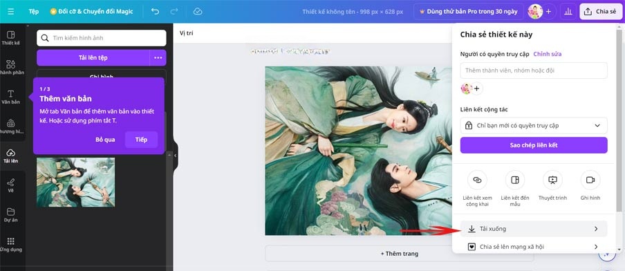Canva chuyển đổi định dạng ảnh đẹp
