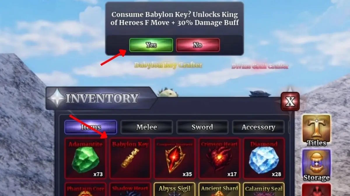 Cách dùng Babylond Key trong Sailor Piece