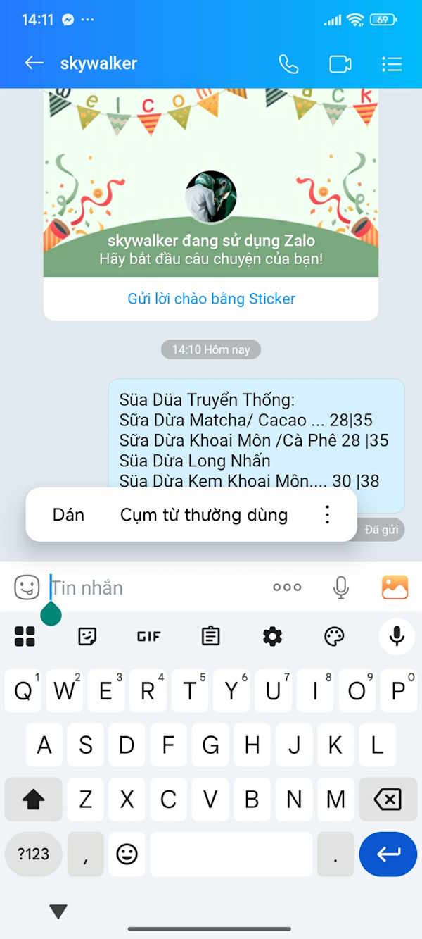 Chuyển chữ trong ảnh thành tin nhắn trên Zalo
