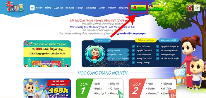  Cách đăng nhập Cuộc thi Trạng Nguyên Tiếng Việt 2025-2026 