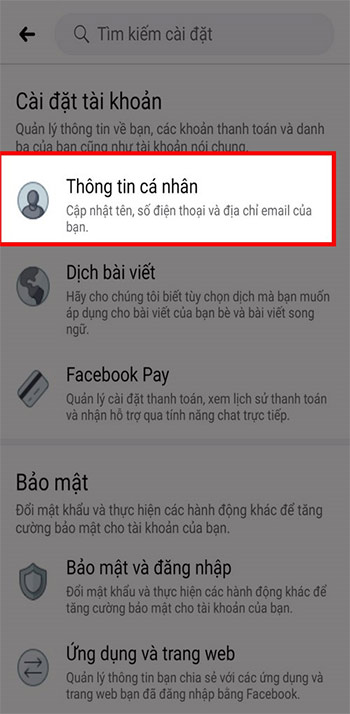 Thông tin cá nhân