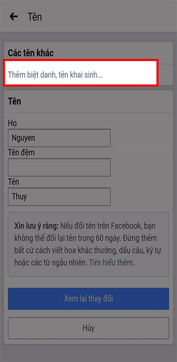 Thêm biệt danh