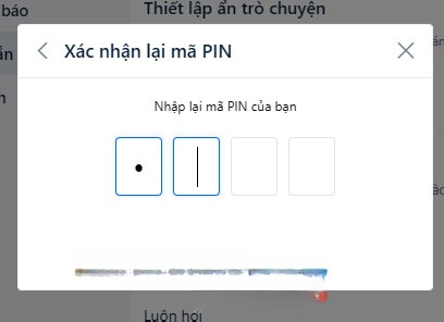 Nhập lại mã pin
