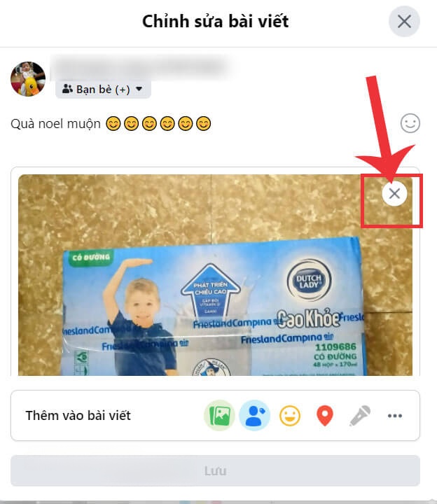 Nhấp chuột vào biểu tượng dấu "X"