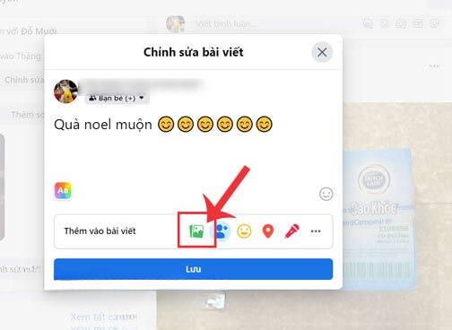 Nhấn vào biểu tượng thêm ảnh, video